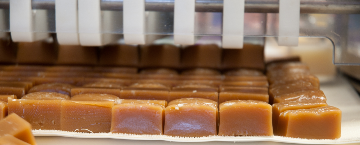 Photo of confections being manufactured.