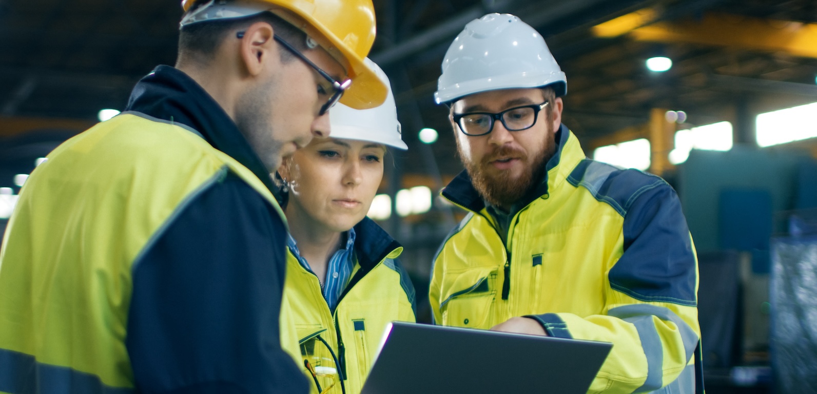 Workers discussing job