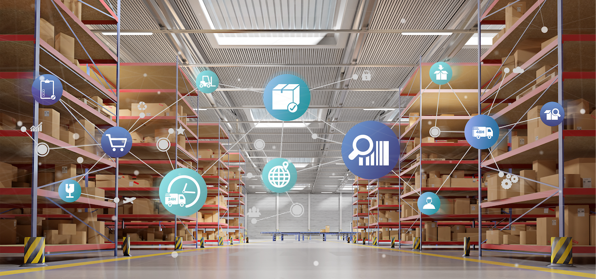 Supply chain warehouse and diagram