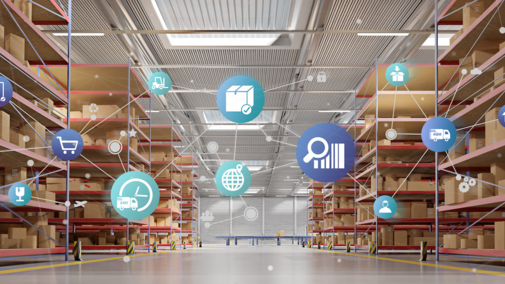 Supply chain warehouse and diagram