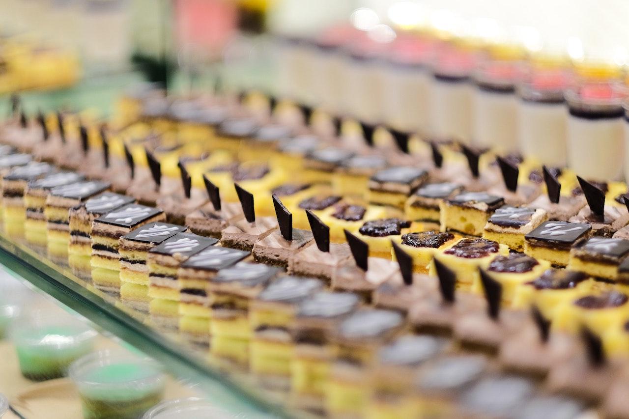Dessert assembly line photo